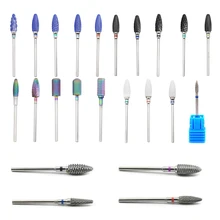 23 Type Tungsten Carbide Ceramic Nail Drill Bits For Electric Drill Manicure Accessory Rainbow Milling Cutter Nail Files tungsten carbide round flow drill m6 with short type