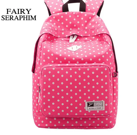 

FAIRY SERAPHIM printing dot design canvas backpack colorful women bag casual ladies backpacks for girls school bags