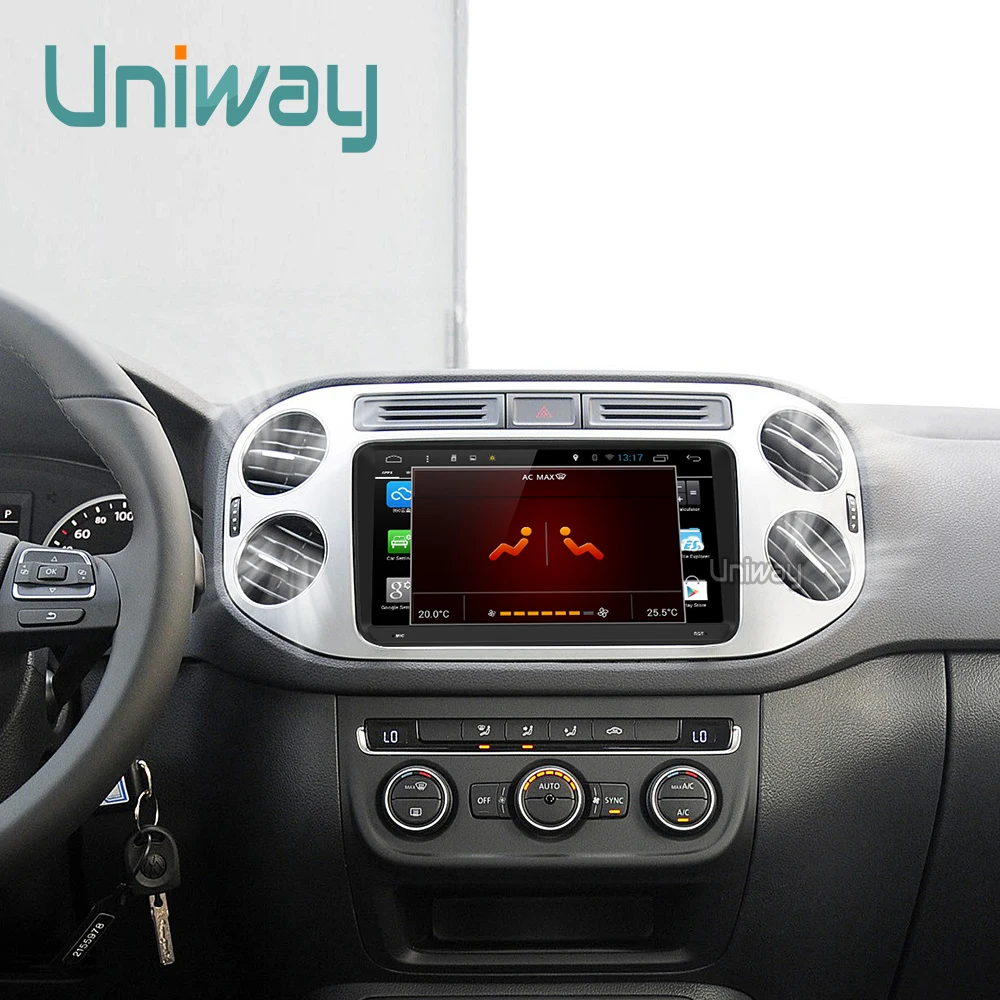uniway ADZ9071 android 7.1 car dvd for vw passat b7 b6 golf 5 polo tiguan octavia rapid fabia with steering wheel 