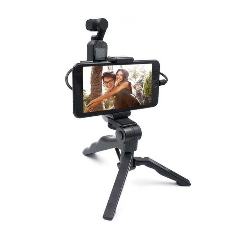 Universal Foldable Tripod Phone Holder Stand Clip Hand-held Stabilizer for DJI OSMO Pocket SamSung Xiaomi HuaWei Smartphone