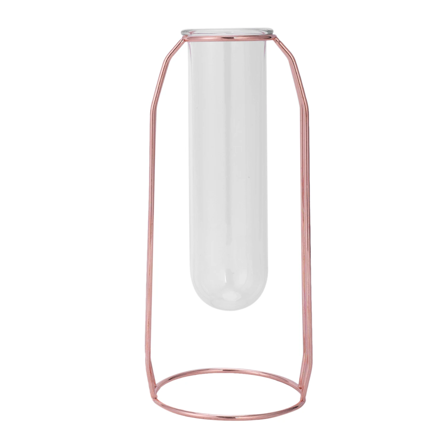 Affordable 1set Nordic Style Glass Iron Art Vase Rose Gold