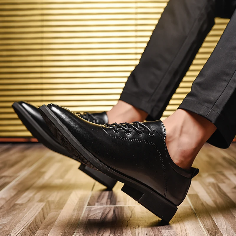 elegant genuine leather formal men shoes italian luxury brand wedding male footwear designer tan work dress oxford shoes for men (36)