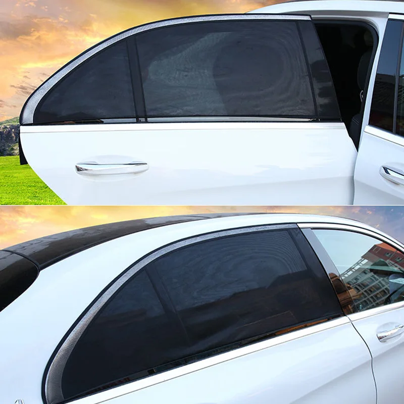 

2Pcs Auto Car Window Cover Sunshade Curtain Window UV Protection Shield Sun Shade Mosquito Dust Protection Car-covers