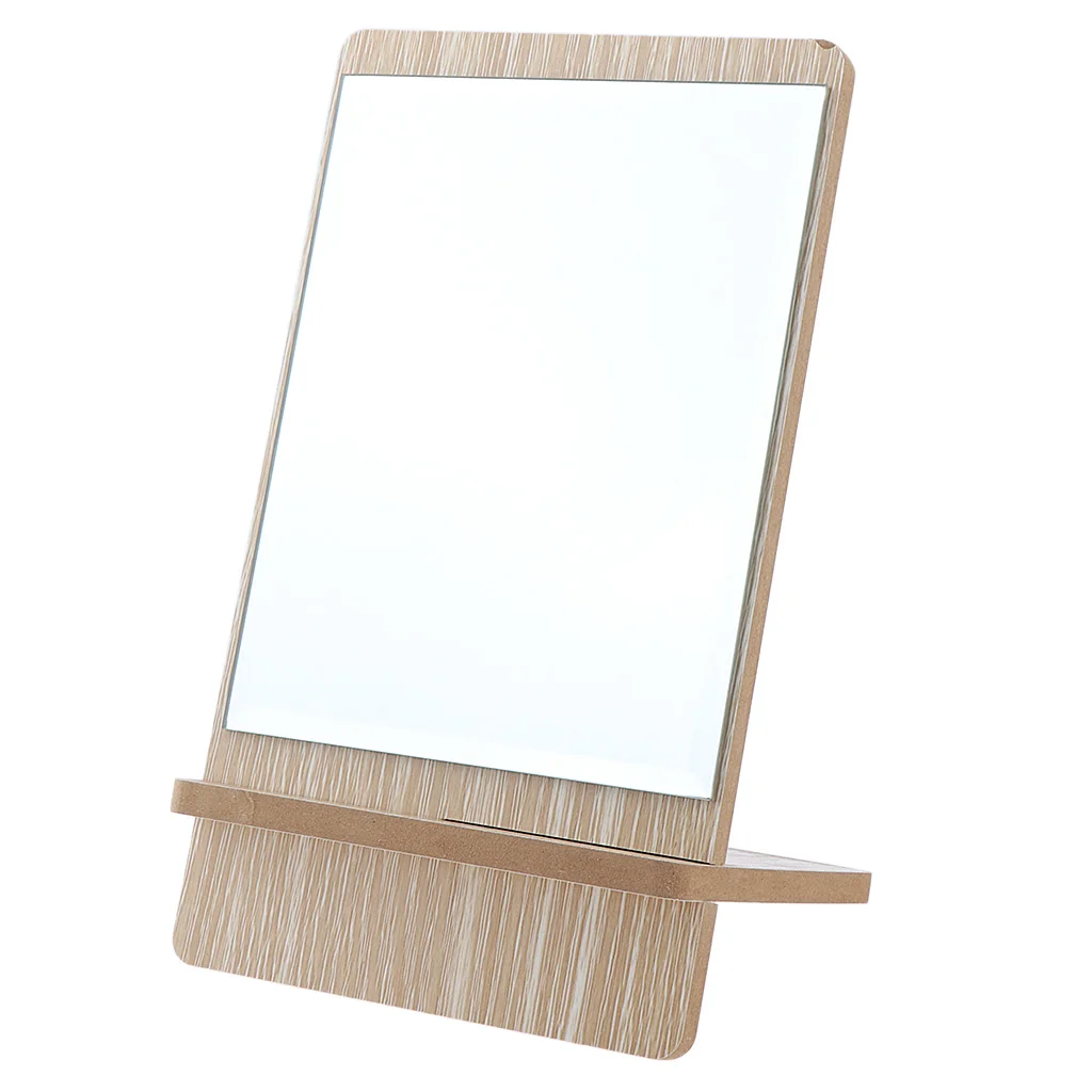 Туалетное зеркало для ванной, деревянное зеркало для макияжа, стоящее зеркало, очки высокого разрешения, зеркала для дома, офиса, общежития - Цвет: Large