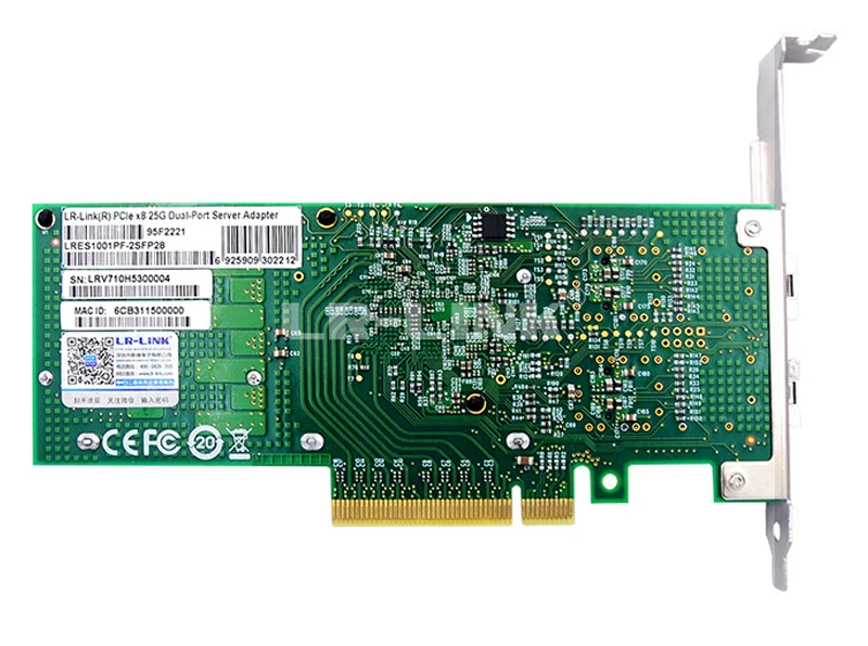 LR-LINK 1001PF-2SFP 25 Gb Волоконно-Оптический Ethernet адаптер PCI-Express с двумя портами сетевой карты Lan контроллер INTEL XXV710