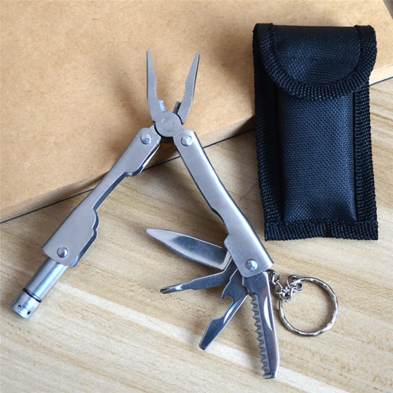 Multitool Pliers Pocket Knife Screwdriver Set With LED Light Hand Crimping Survival Tool Stainless Steel Folding Knife Pliers (6)