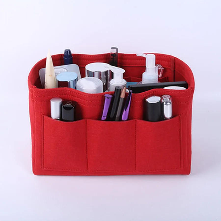 Войлочный органайзер для макияжа, сумка-вкладыш Organizer1PC, многофункциональная Сумочка, косметический кошелек, сумка-вкладыш, войлочная ткань, чехол
