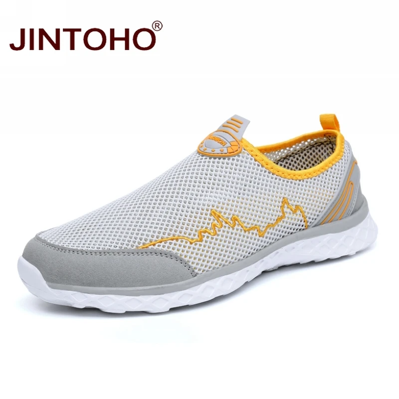 

JINTOHO Big Size Summer Breathable Mesh Men Casual Shoes Brand Fashion Men Shoes Casual Adult Male Shoes Cheap Men Sneakers