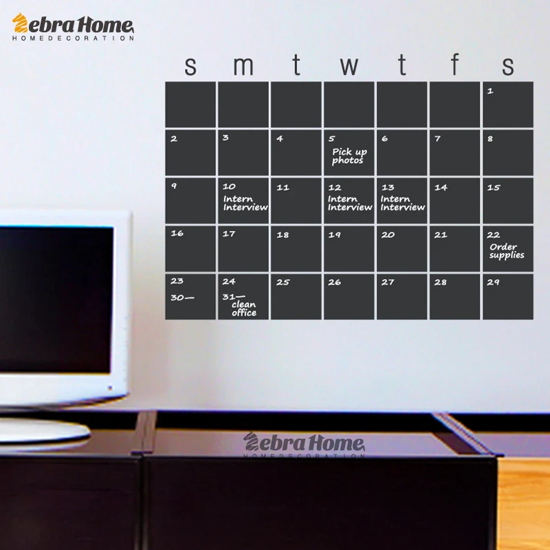 Diy tafel kalender aufkleber whiteboard vinyl wandaufkleber moderne