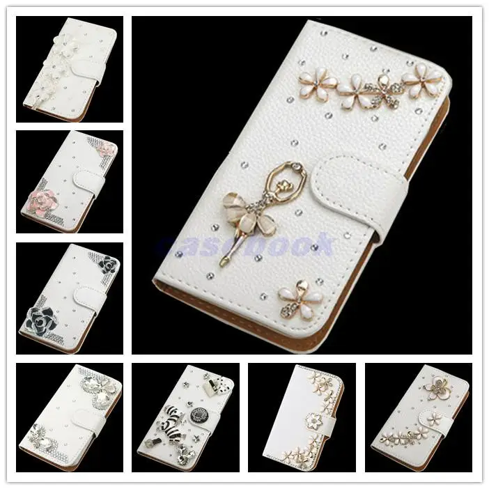 For Doogee X5 max NEW fashion Crystal Bow Bling Tower 3D Diamond Glitter Wallet Leather Cases