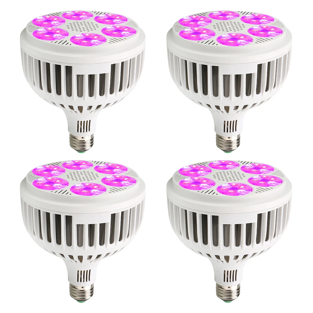 

[4/Pack] 120W Full Spectrum 36LED Grow Light AC85~265V E27 LED Plant Lamp for Indoor Garden Growth Flowering Hydroponics