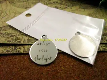 

10pcs-stainless steel Charms " at last I see the light" DIY Charms Pendants for necklace/bracelet/keychain DIY jewelry