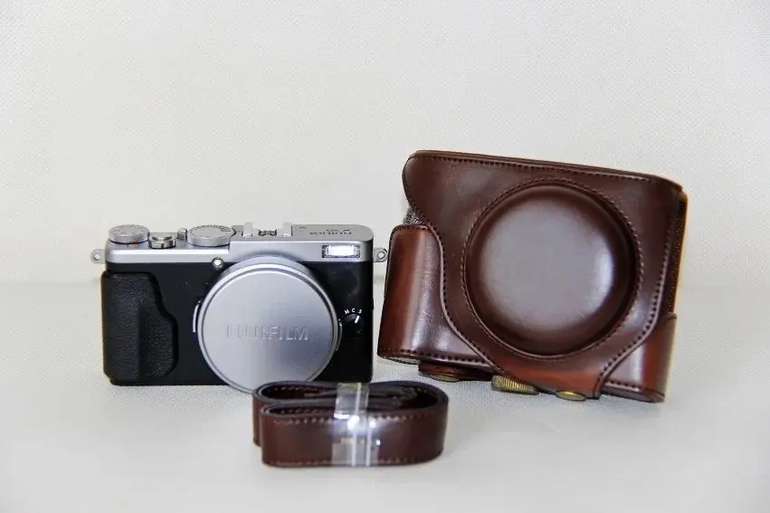 Чехол-сумка для видеокамеры Fujifilm Fuji FinePix X70 X-70 чехол для камеры с ремешком жесткий чехол кофейного цвета