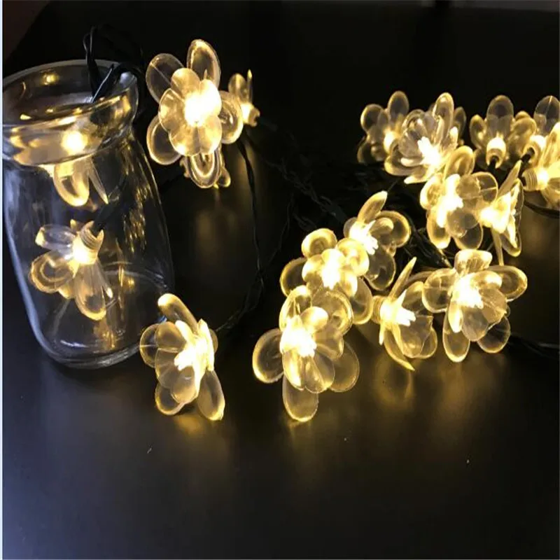 

Fairy 7.5m 50LED lotus flowers Water Lily Led string garland light Christmas New year Wedding Holiday Party home decoration lamp