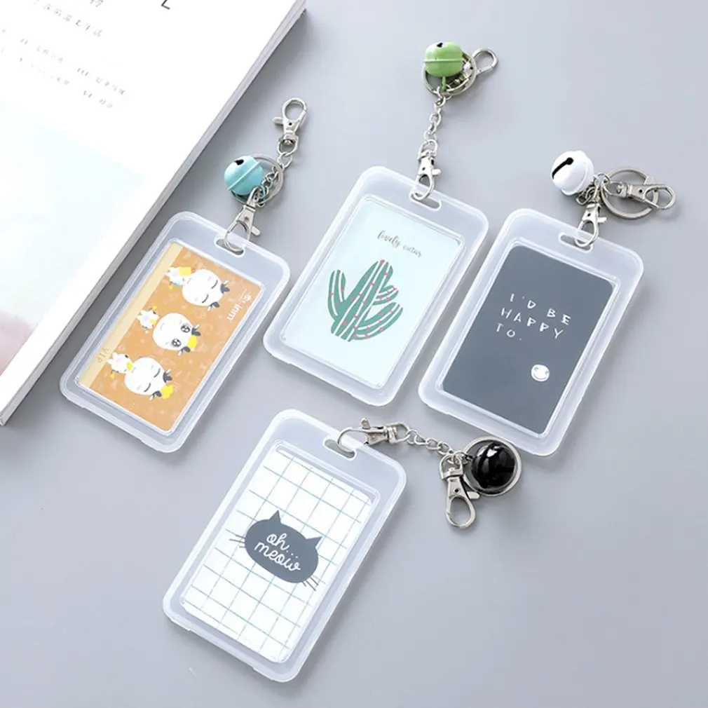 Креативные рисунки из мультфильма ПВХ карты наборы милые Lnyard студентов двухсторонние силиконовые документы защитный чехол