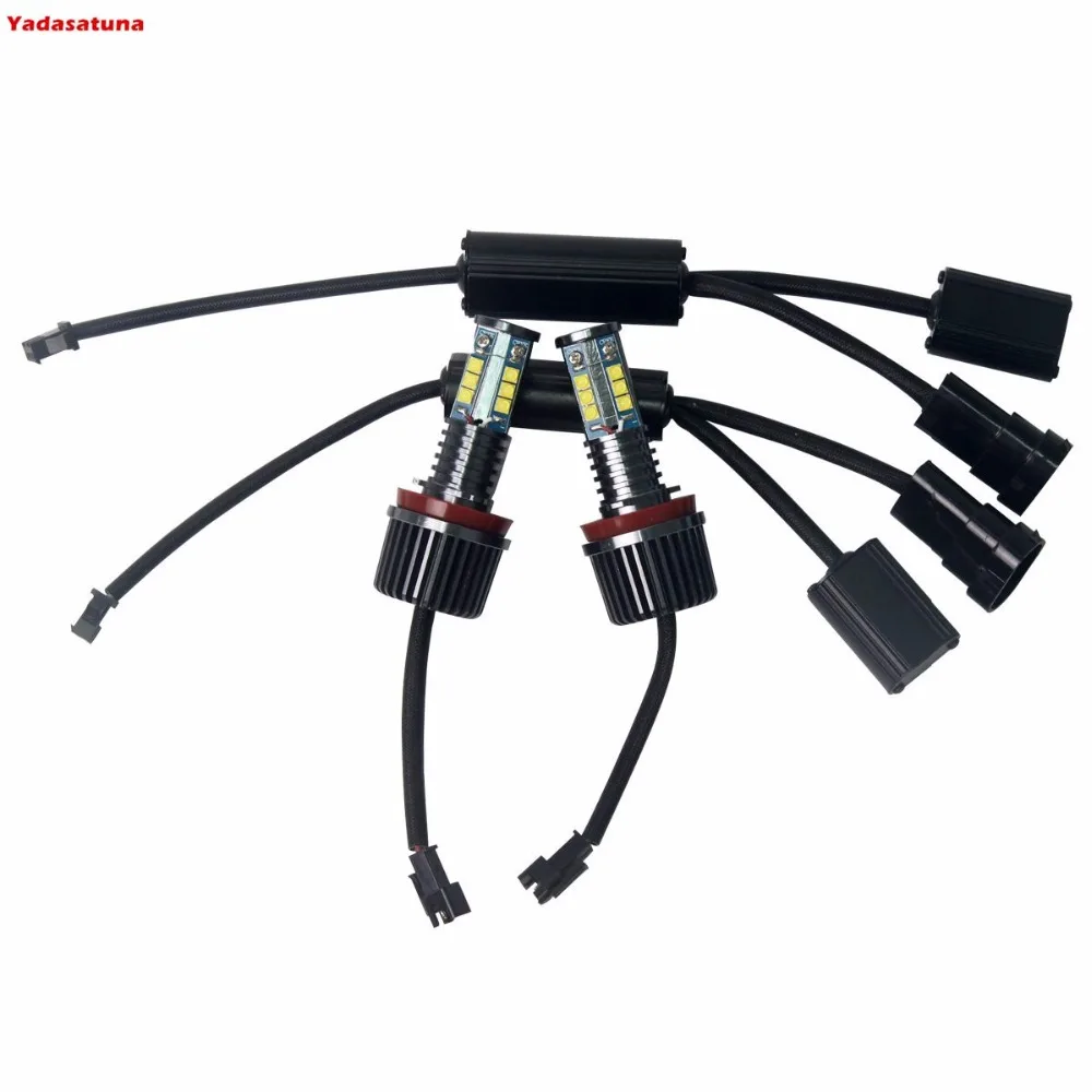 2X H8 120W Cree Chips Led Halo Lampadine Per Fari 6500K Angel Eyes Per Bmw E60 E61 E70 E87 E90 E92 E93 X5 (Confezione Da 2)