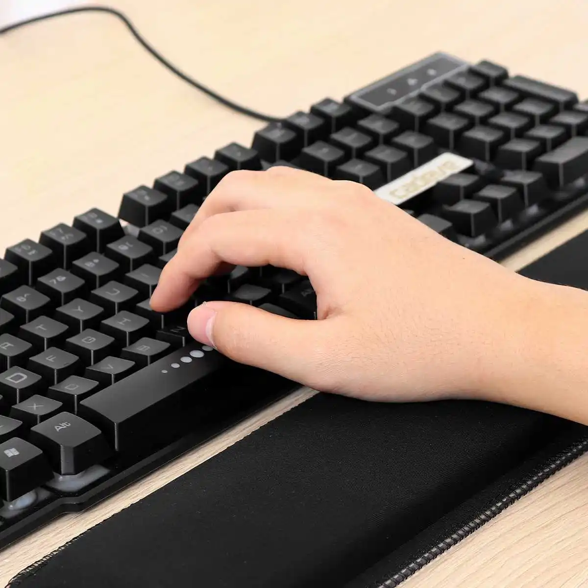 Игровая клавиатура RGB подушечка под запястье геймер светодиодный светильник Противоскользящий с сенсорным управлением USB компьютерная база для мыши поддержка подушки коврик