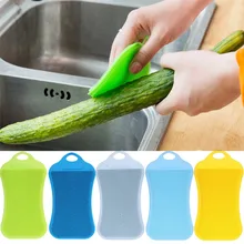 קסם ניקוי מברשות סיליקון צלחת כביסה ספוג Scrubber מטבח כביסה מברשת קערת סיר מחבת הגעלה רפידות מנקה J #1(China)