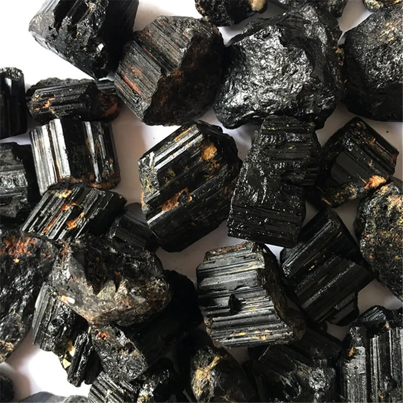 Natural Black Tourmaline Crystal Gemstone Collectibles Rough Rock Mineral Specimen FHealing Stone Home Decor