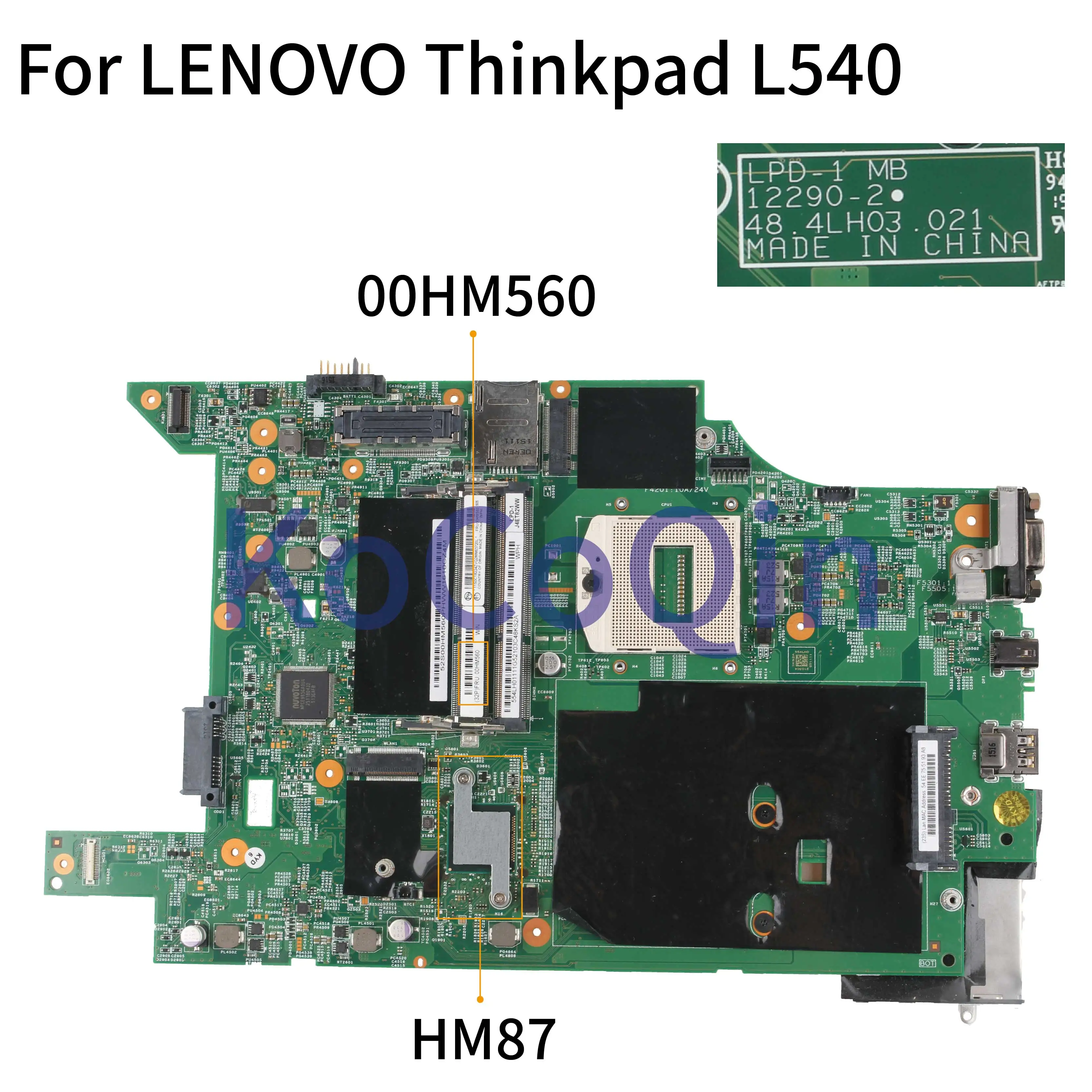 Kocoqin-placa-mãe para Notebook Compatível com Lenovo Thinkpad L540 Placa Principal 00hm562 04×2034 04×2032 00hm560 12290 a 021 Hm86