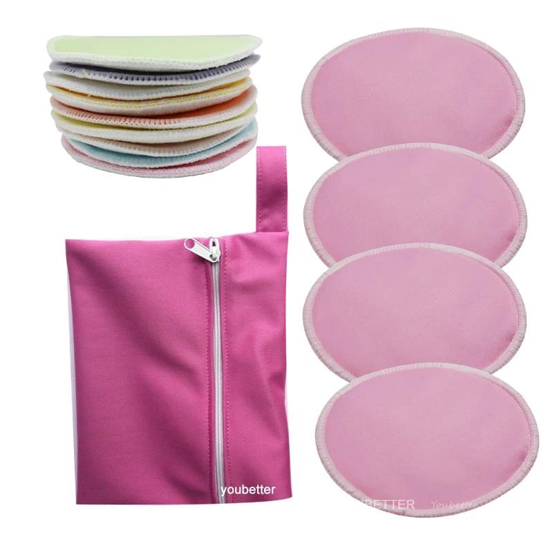 4 Layers Bamboo Nursing Pads Waterproof PUL Breast Pads Reusable Breast