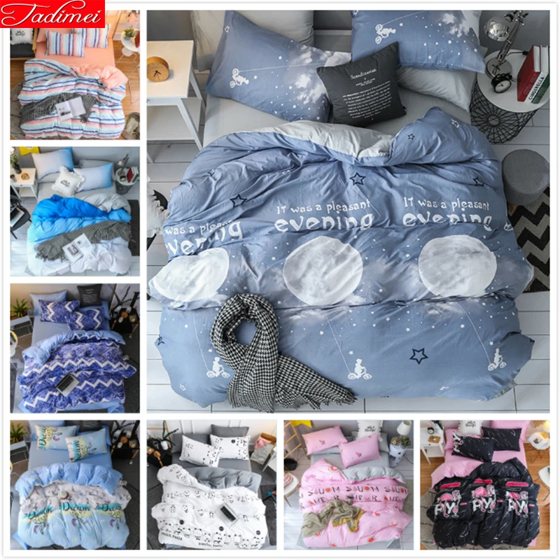 

Blue Night Sky Duvet Cover 3/4 pcs Bedding Set Adult Couple Kids Soft Bed Linens Single Queen King Size 150x200 180x220 200x230