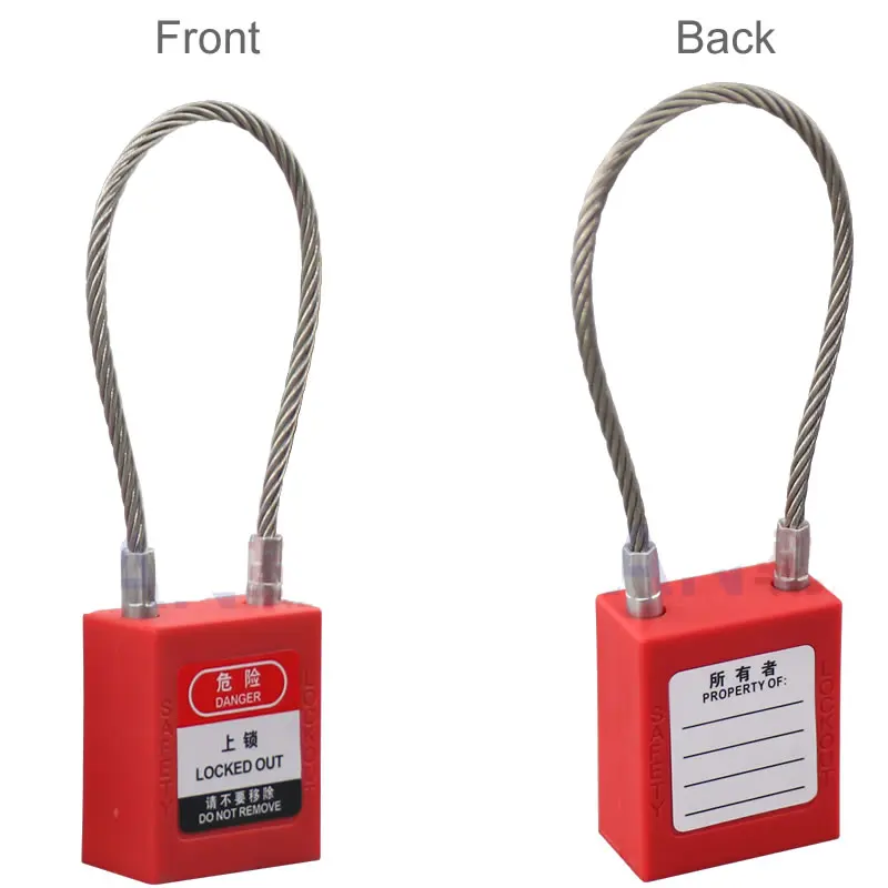 Stainless steel cable safety padlock Lockout isolation lock ABS