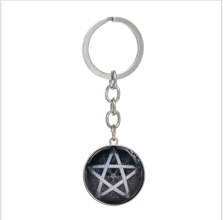 

2019 new time gem pendant key chain pentacle glass key chain