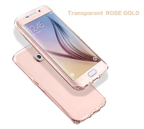 Clear Soft Phone Case For Samsung Galaxy Note9 8 A6 A8 Plus J6 J4 J8 A3 A5 A7 J5 J7 Neo Prime Silicone Full Cover - Цвет: Rose gold