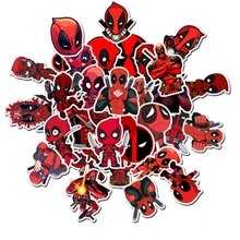 35 шт. наклейки Deadpool пакет персонажи фильмов стикер для DIY скейтборд мотоцикл багаж ноутбук мультфильм наклейки Наборы