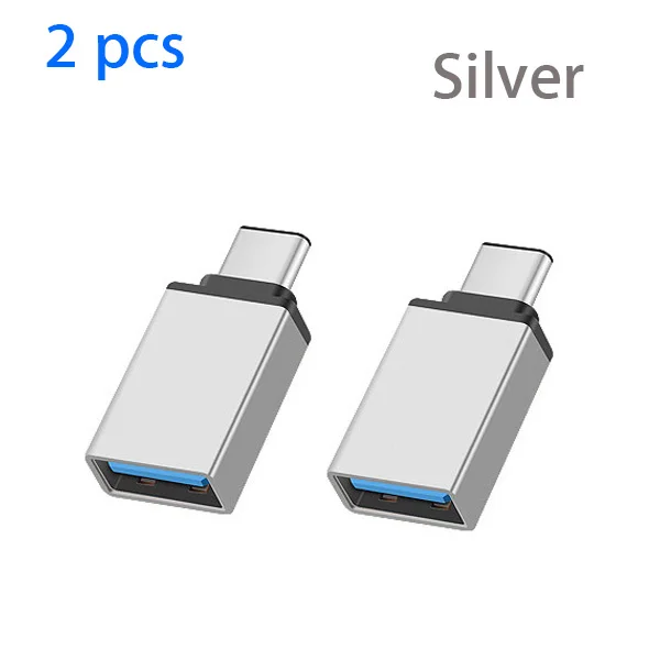 Usb typc c OTG адаптер usb type-c штекер к USB 3,0 Женский конвертер для huawei P30 p20 lite p10 pro p9 nova 4 3 MediaPad M5 Honor - Цвет: Silver  type c otg