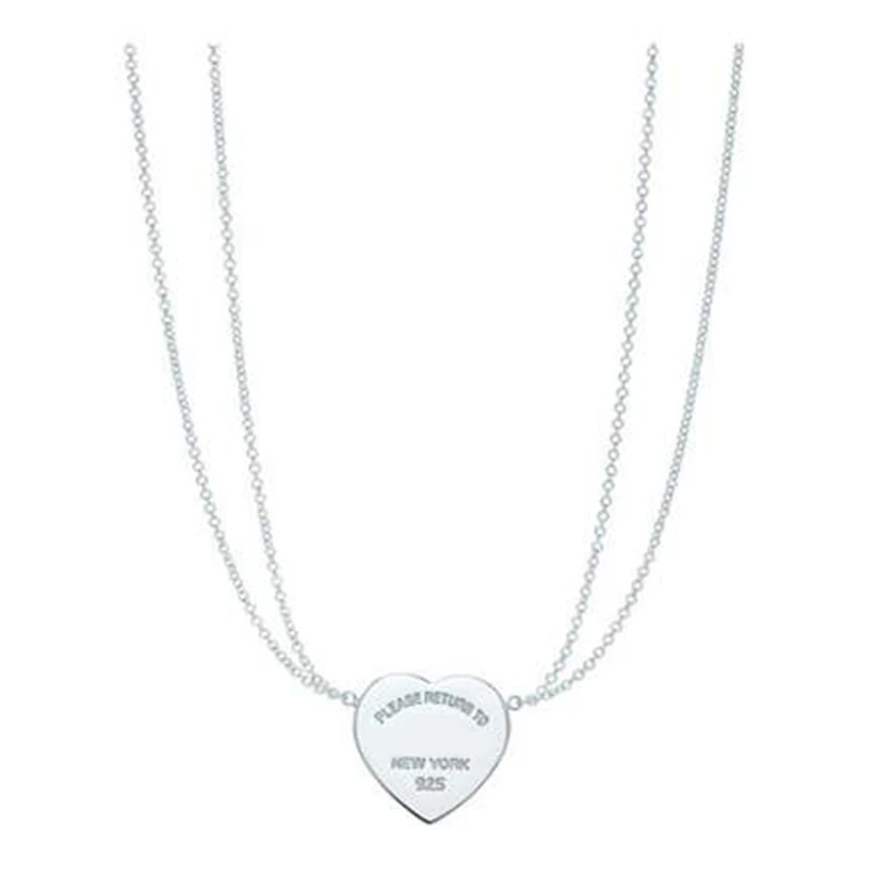Шамсс 100% 925 серебряные ювелирные изделия в форме сердца подвеска для девочки ожерелье дамы ключицы цепи подарок ювелирные изделия