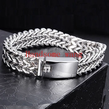 

9inch(23cm) Biker 316L Stainless Steel Silver Color 2 Row Figaro Chain Bracelet Bangle Handsome Men's Boy 12mm Width Jewelry