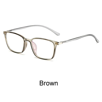 Ralferty, анти синие очки, оправа для женщин и мужчин, защитные очки для игр, квадратные очки oculos de grau lunette homme A11761 - Цвет оправы: Коричневый