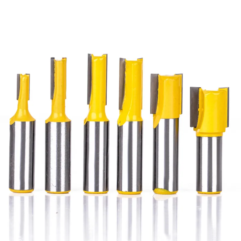 6pcs/set Straight Router Bit 1/2" Shank Router Bit Set 1/4, 5/16, 3/8