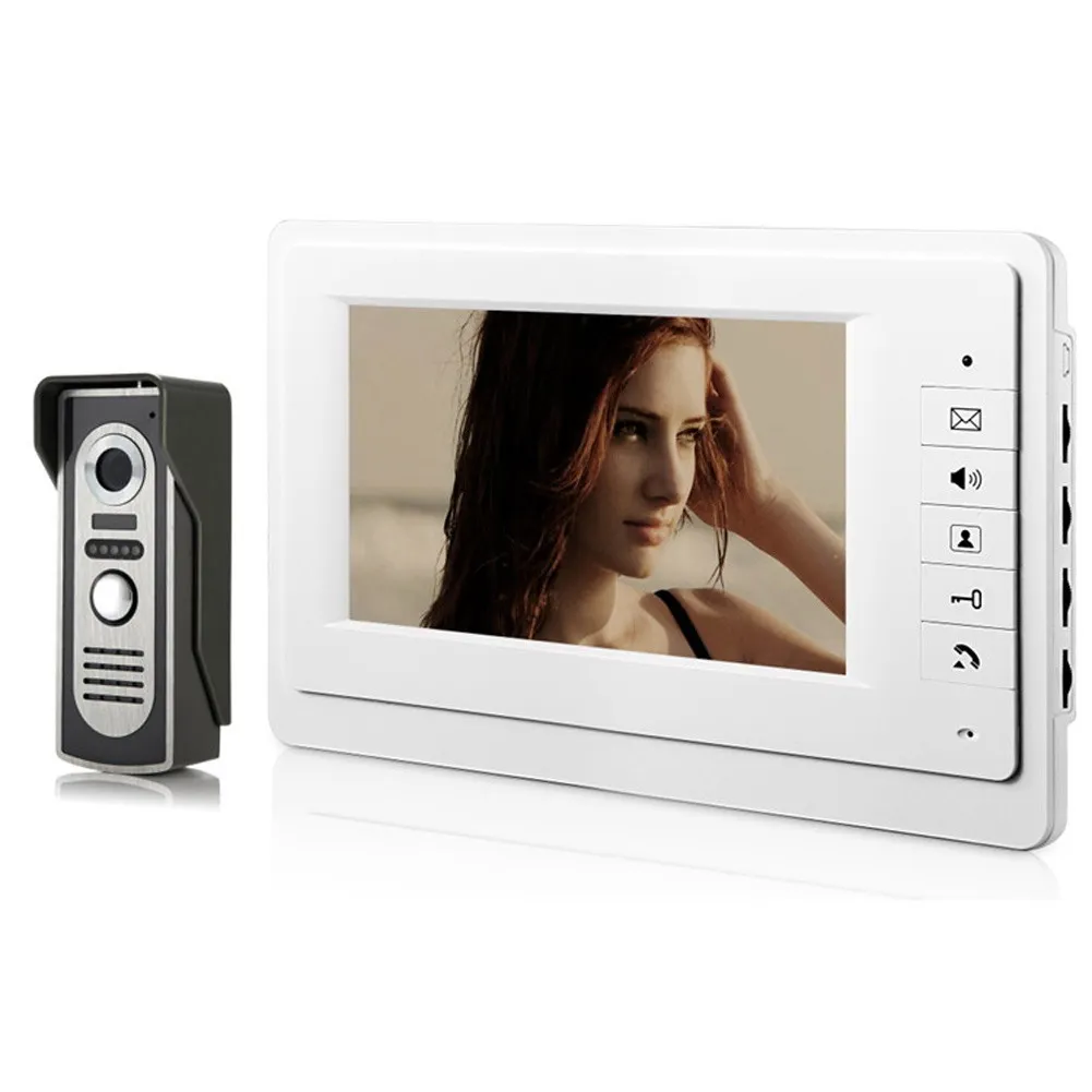 

High Quality 7" TFT LCD Screen IR CMOS Camera Video Door Phone Intercom Doorbell System US Plug Rain-proof Outdoor Unit