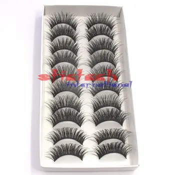 

by dhl or ems 200 set 10 Pairs/set Fiber Thick False Eyelashes Handmade Fake Eyelashes Naturally Makeup Tool eyelashes