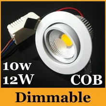 Higt качество Встраиваемые 10 Вт 12 Вт светодиодные COB светильники люменов 120 градусов теплый/холодный белый Диммируемый светодиодный светильник CE& ROHS UL