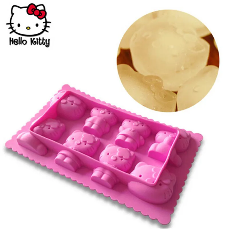 Cute Hello Kitty Ice Cube Tray Silicone Ice Cream Maker Biscuits