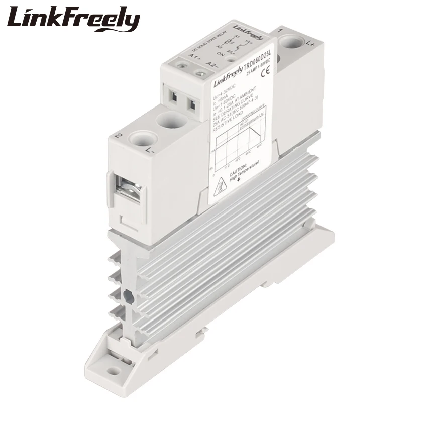 

TRD060D25L 25A DC DC Heat Sink SSR Solid State Relay Din Rail 5V 12V 24V 32VDC Output Electrical Voltage Control Relay Module