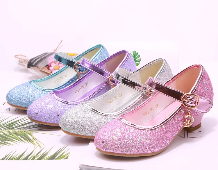 qloblo Kids Girls Wedding Shoes Children Princess Sandals High Heels Dress Shoes Shoes For Girls