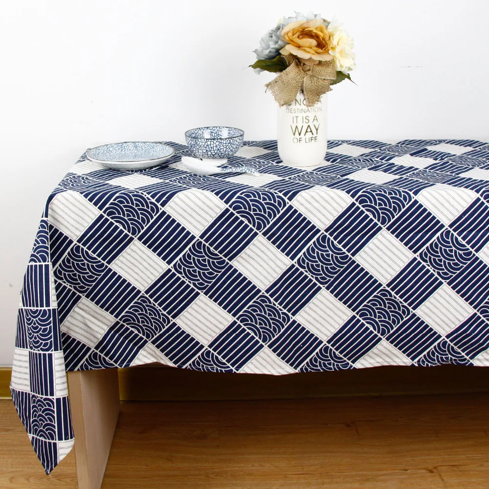 Fashion Japan style TableCloth Plaid Print High Quality Personalize