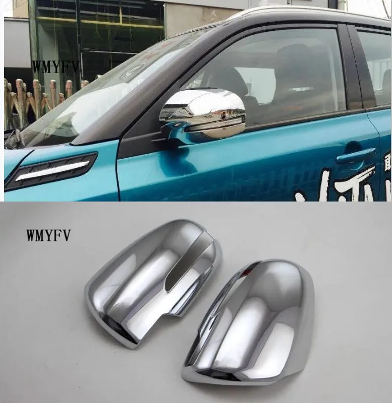 

For Suzuki Vitara 2016 2017 2018 2pcs ABS chrome styling decoration stick rear view Rearview Side glass Mirror Cover trim frame