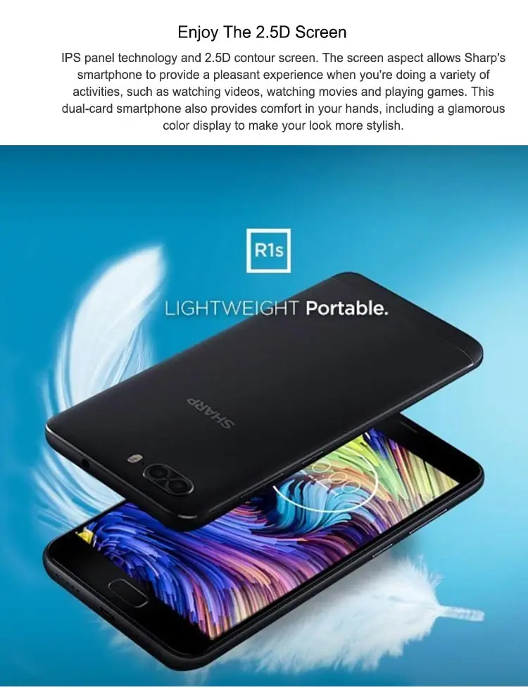 SHARP R1S 3GB RAM 32GB ROM MTK6750 1.5GHz Octa Core 5.5 Inch 2.5D HD Screen Dual Camera Android 7.0 4G LTE Smartphone