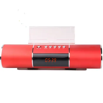 

Long Cylinder Radio Alarm Clock Lazy Support Bluetooth Mobile Phone Speakers Plug-in Audio Usb Charging One Click Recording