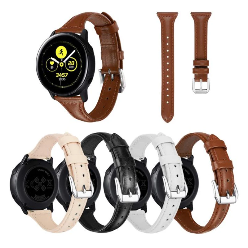 

Women's high-end fashion top layer cowhide body leather strap for Samsung Watch Active 42mm 46mm bands Watchbands