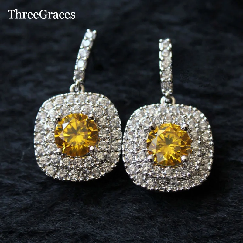 ThreeGraces Jewelry 5 цветов Варианты кубического циркония Проложить желтого цвета с