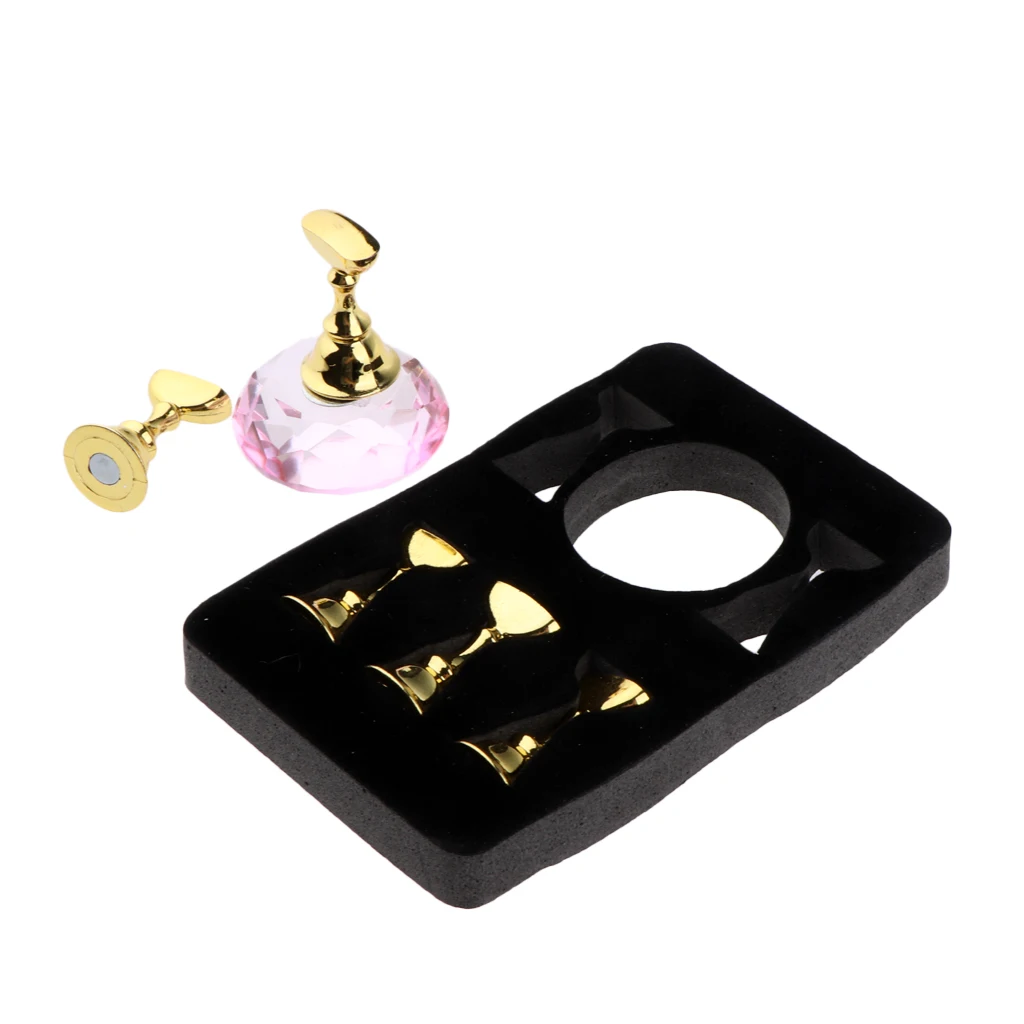 Magnetic False Nail Tips Holder Stand Nails Display Manicure Tool for Nail Art Practice Painting/Drawing and Displaying