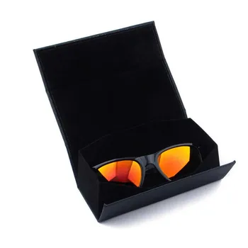 

Black Velvet Folding Leather Jewelry Glasses Boxe Makeup Srorage Box