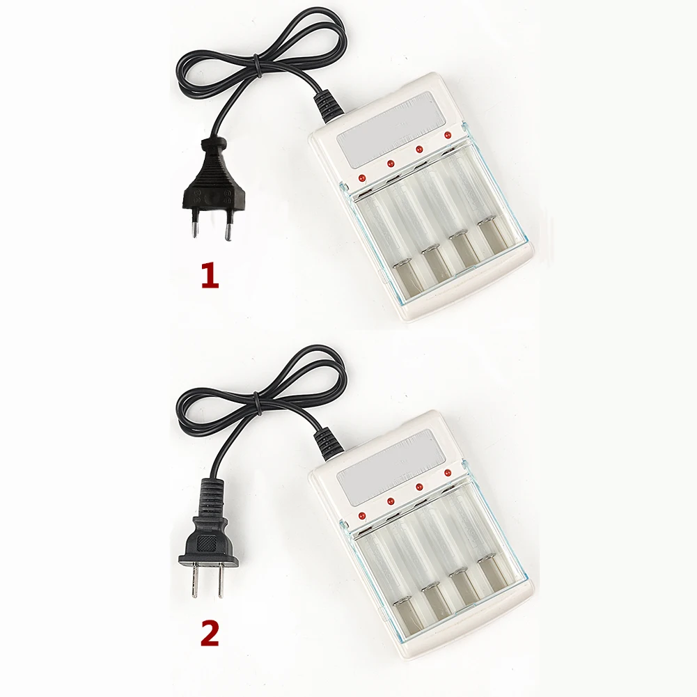 Зарядное устройство с 4 слотами, умное интеллектуальное зарядное устройство для никель-металл-гидридных аккумуляторов AA/AAA, штепсельная вилка европейского стандарта